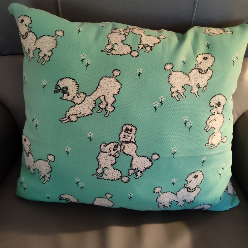 2 Cute Poodle Print Pillow From The Authentic Fifi Collection